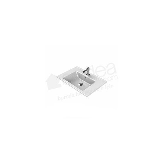 Turkuaz Arte Etajerli 65 cm Lavabo Lavabo Fiyatı