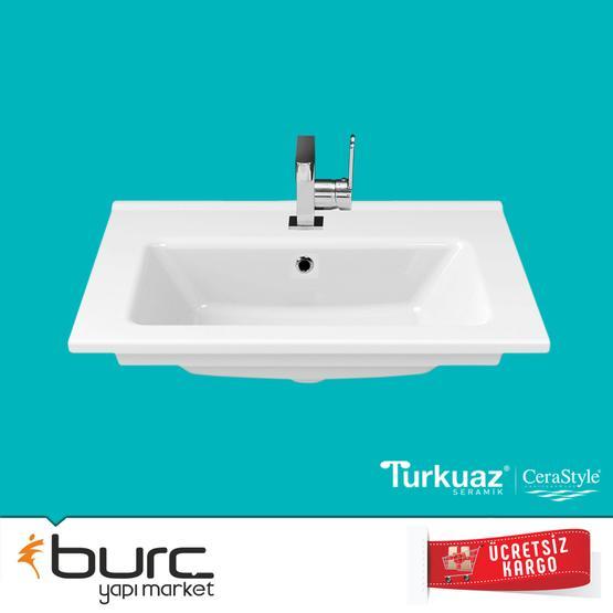 Turkuaz Arte Etajerli 75 cm Lavabo