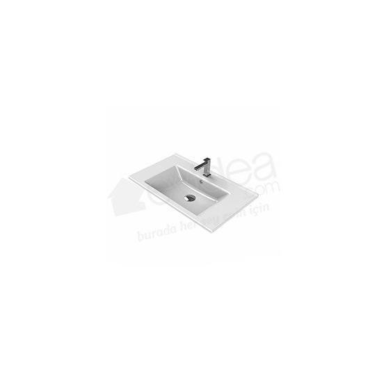 Turkuaz Arte Etajerli 75 cm Lavabo Lavabo Fiyatı