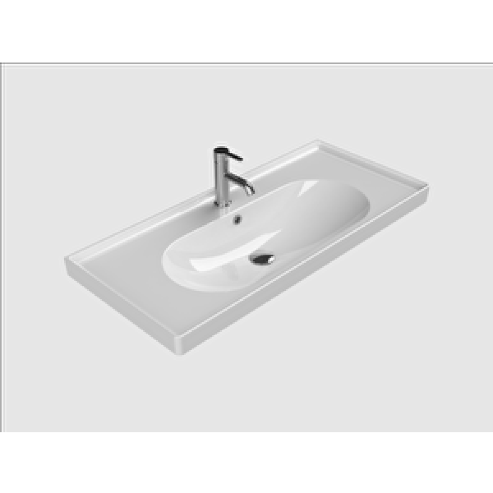 Turkuaz Arya Etajerli Lavabo 100x45 Cm Lavabo Fiyatı