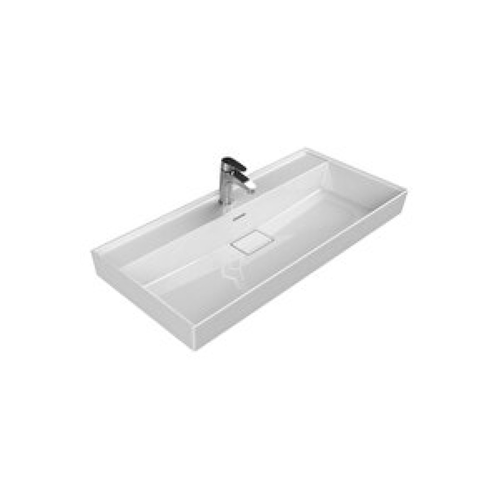 Turkuaz Cerastyle Etejer Uyumlu Lavabo Sharp 100 cm 100x48 Lavabo Fiyatı