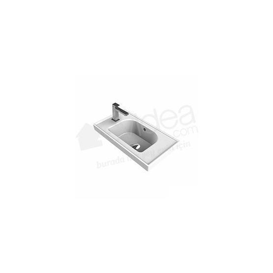 Turkuaz Frame Etajerli Dar 50 cm Lavabo Lavabo Fiyatı