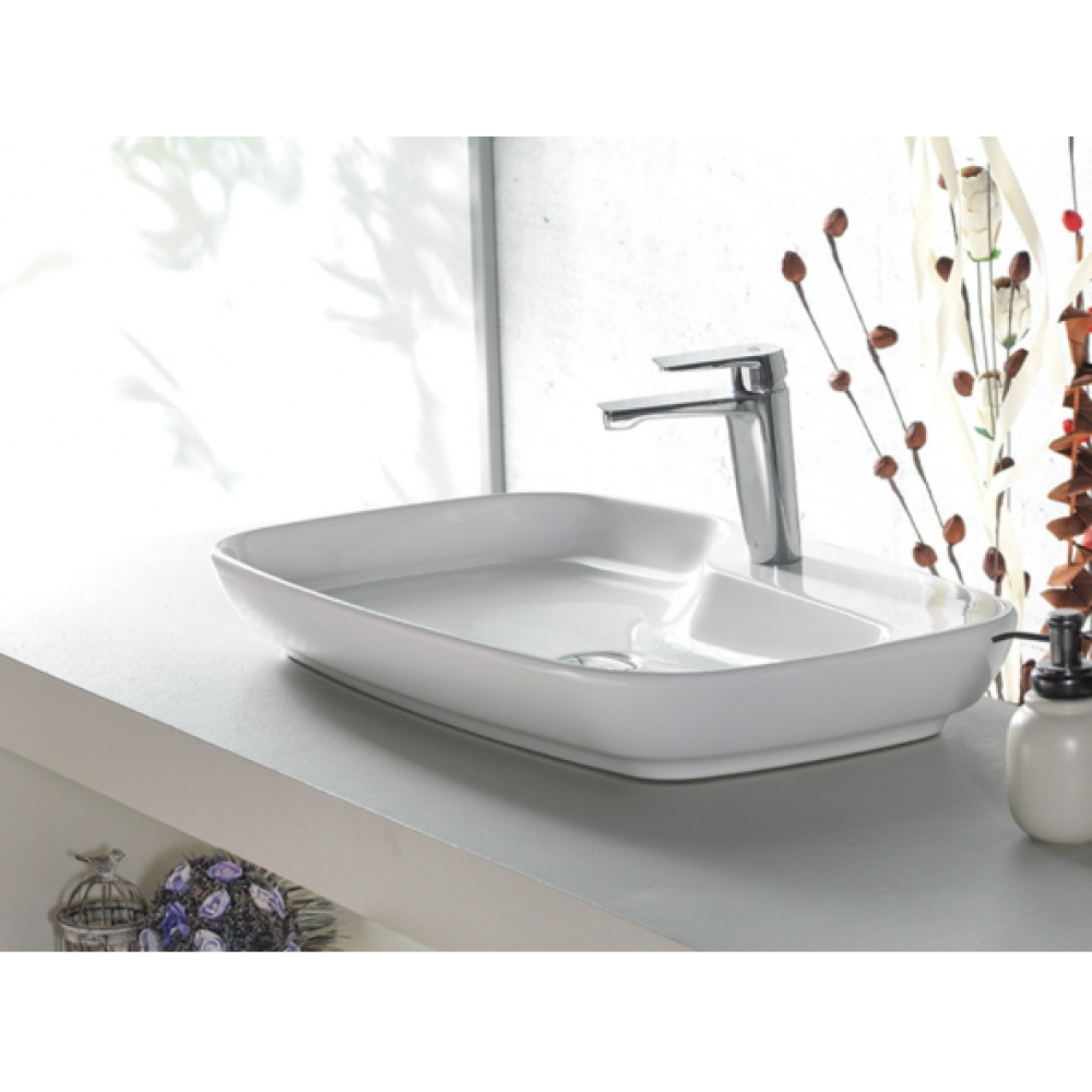 Turkuaz Nova 70X43 Cm Batarya Delikli Tezgah Ustu Lavabo Lavabo Fiyatı