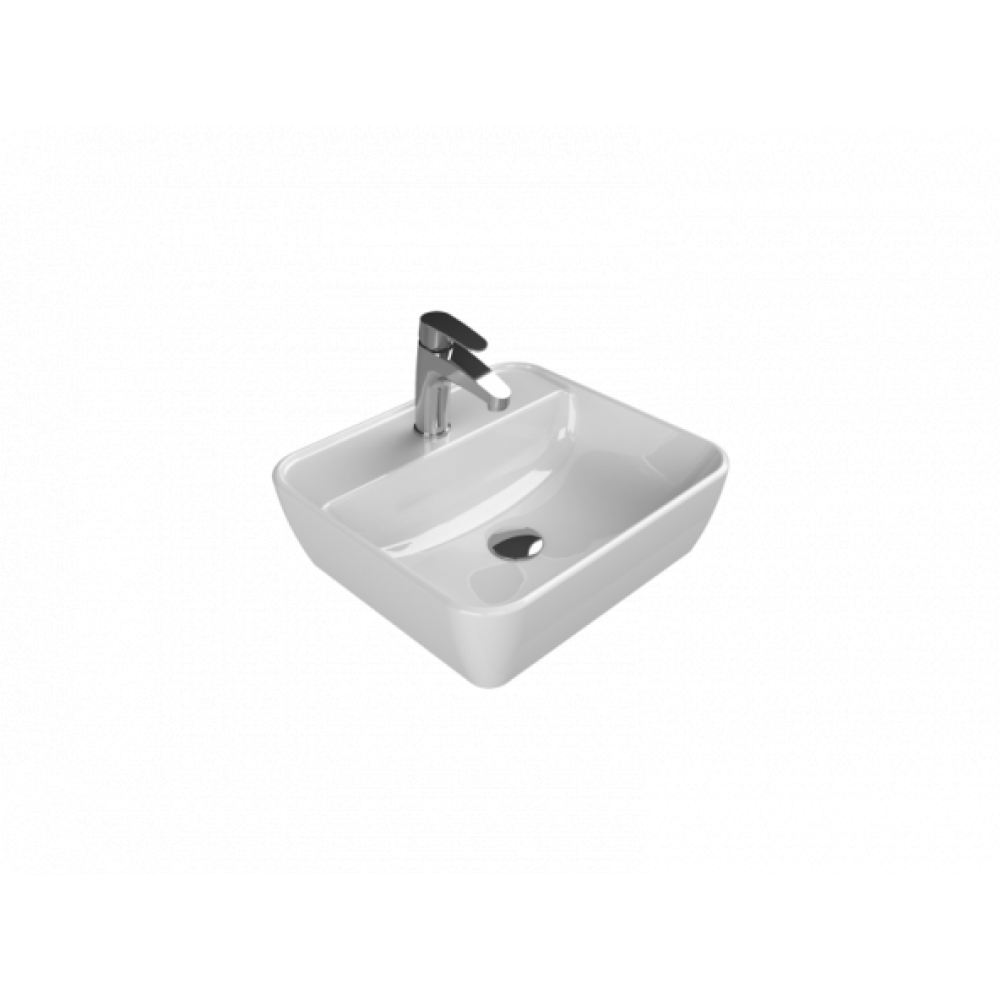 Turkuaz One 46X42 Cm Kare Batarya Delikli Tezgah Ustu Lavabo Lavabo Fiyatı