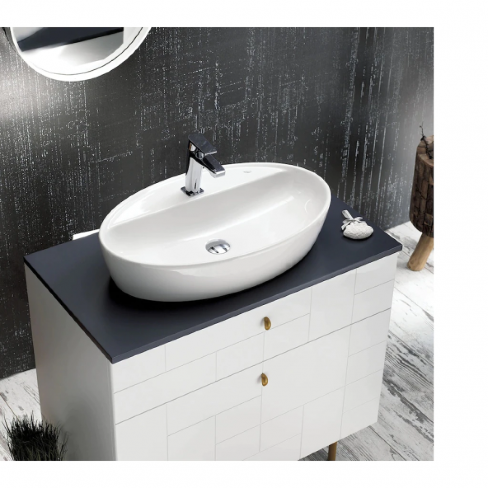 Turkuaz One 67X42 Cm Batarya Delikli Tezgah Ustu Lavabo Lavabo Fiyatı