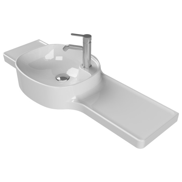 Turkuaz Seramik Harmony 100 cm Etajerli Lavabo (Soldan Hazneli) Diğer Fiyatı
