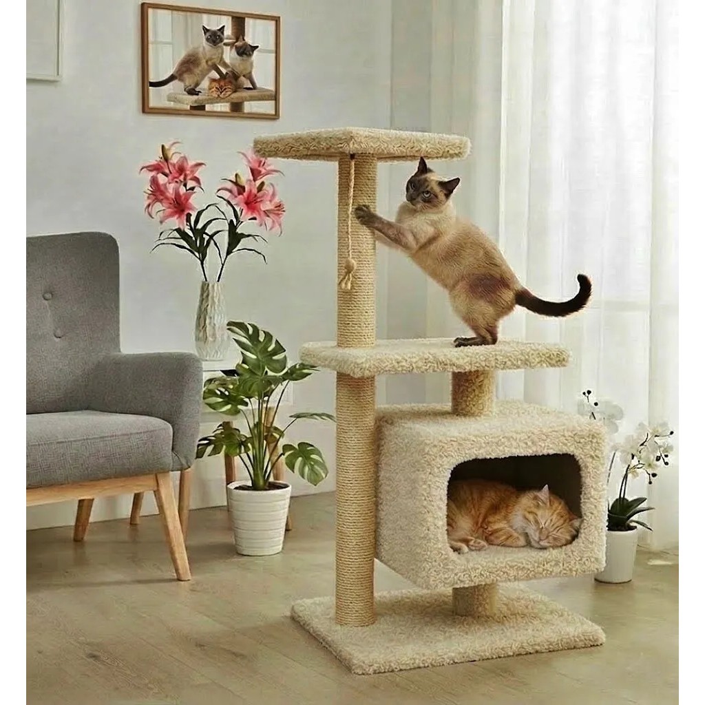 Turkuaz Tırmalama TR311 Kedi Evi Tırmalama - Bej Evcil Hayvan Ürünleri Fiyatı