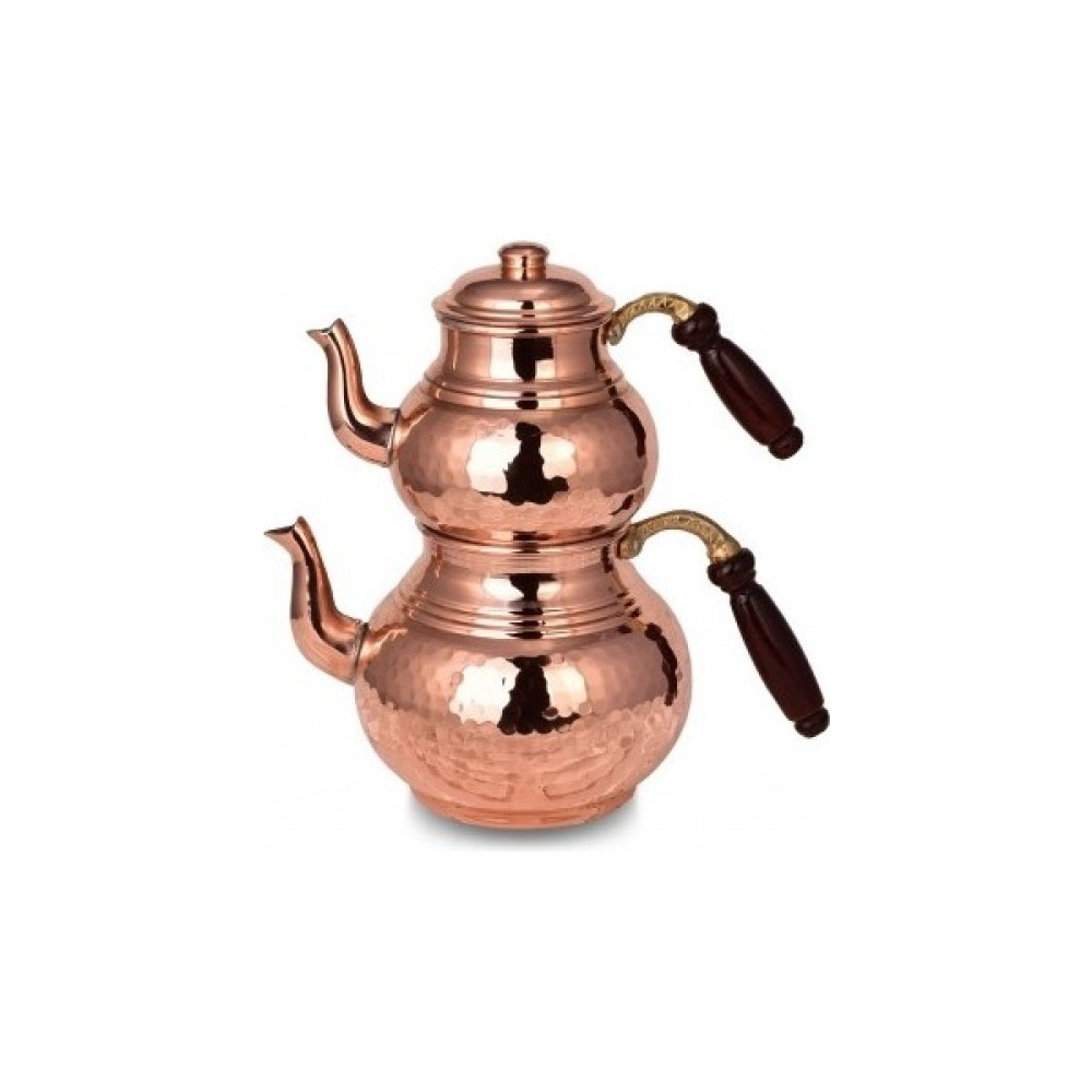 Turna Bakır Klasik Çaydanlık 2 No Ince El Dövme Kırmızı TURNA1953-1 Çay / Çaydanlık Setleri Fiyatı