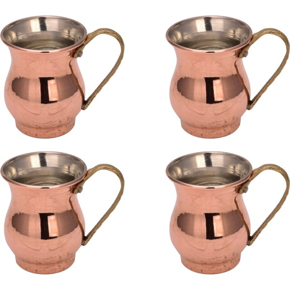 Turna Bakır Mini Zemzem Maşrapa Düz 100 ml 4lü Takım Kırmızı TURNA0496-41 Fincan / Bardak / Kahve Takımı Fiyatı