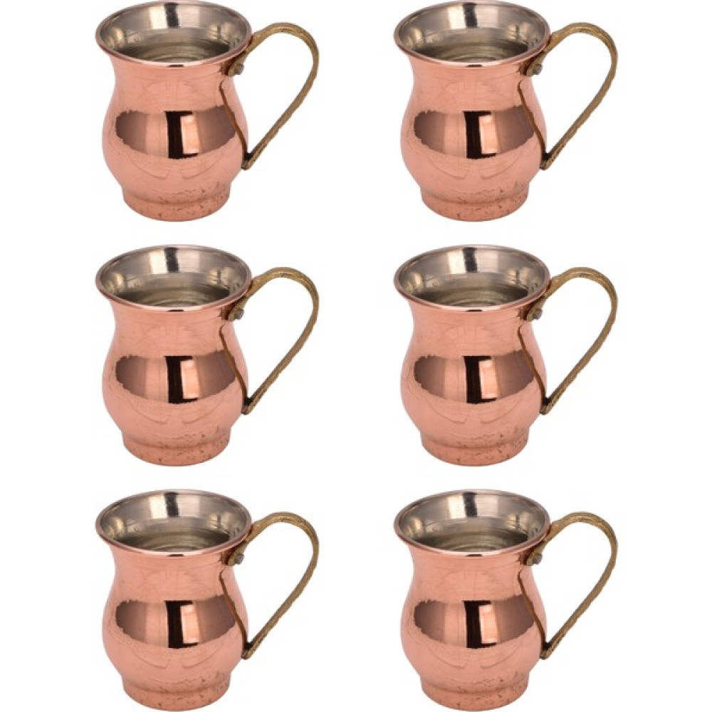 Turna Bakır Mini Zemzem Maşrapa Düz 100 ml 6lı Takım Kırmızı TURNA0496-61 Fincan / Bardak / Kahve Takımı Fiyatı