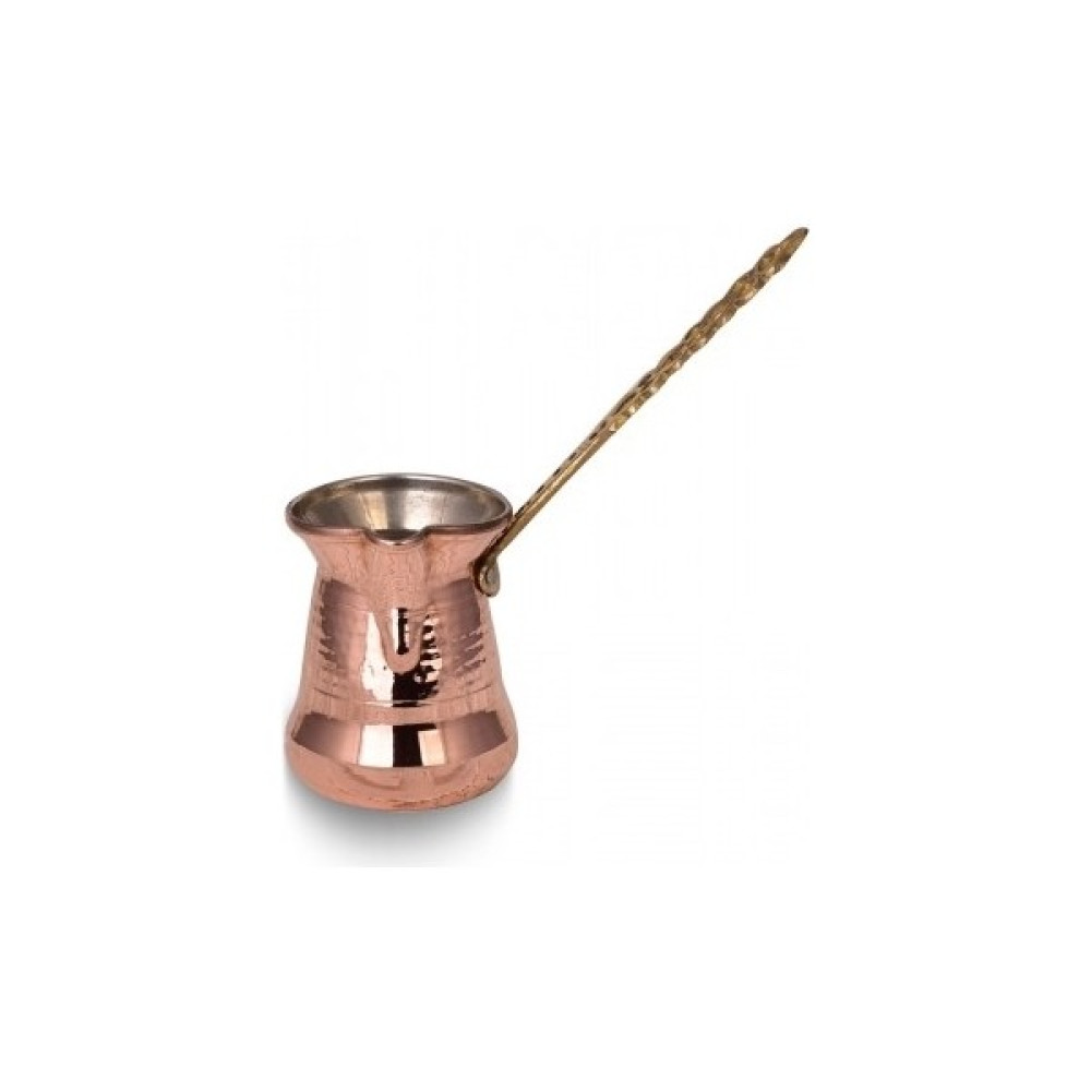 Turna Bakır Sultan Cezve 1 No Ince Pirinç Kulp 2 Fincan Makine Dövme Kırmızı TURNA1200-1 Cezve Takımları Fiyatı