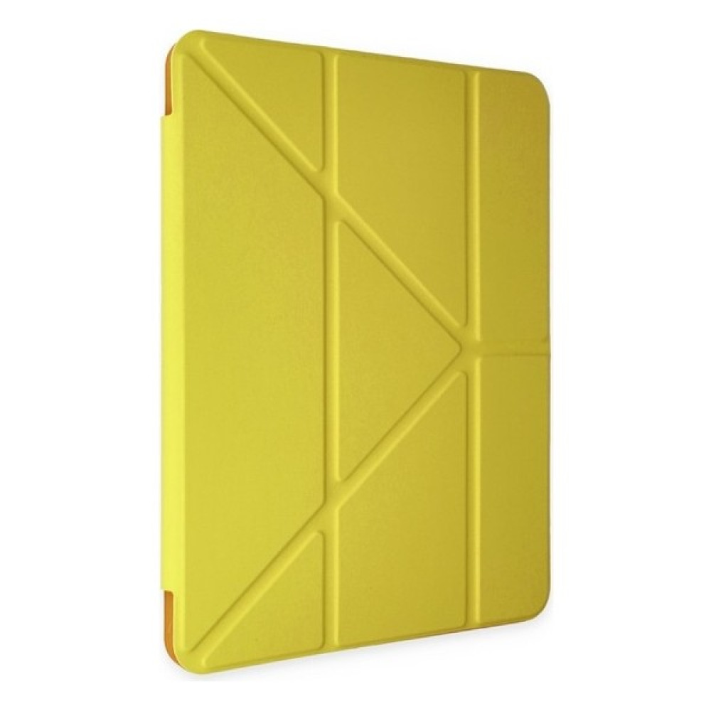 Turotto Apple iPad 10.nesil 10.9 2022 Kılıf Seri A2696,A2757,A2777 Kalemlikli Uyku Modlu Yatay Standlı Trifold Smart Kılıf - Sarı Tablet Kılıfı Fiyatı
