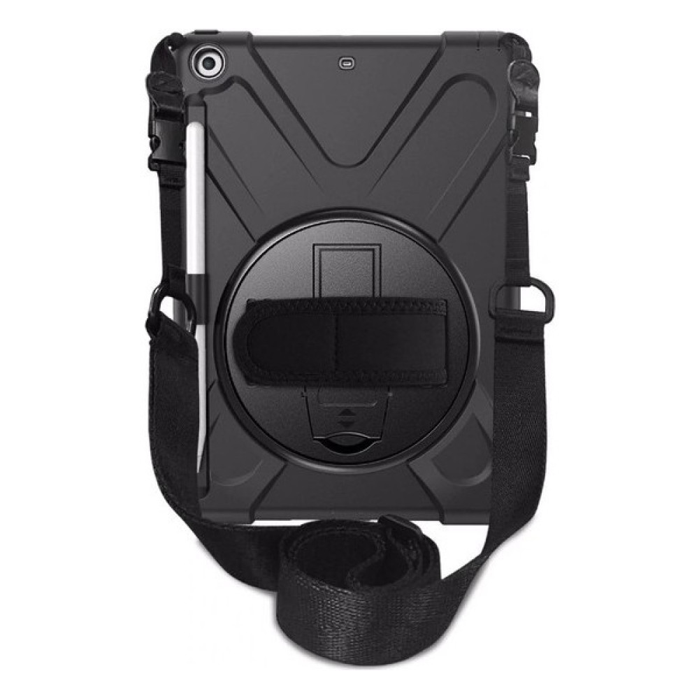 Turotto Apple iPad 9.nesil 10.2 Inç Kılıf Seri A2602,A2603,A2604 Stand ve Askılı Military Amazing Defender Zırh Özellikli Kılıf - Siyah Tablet Kılıfı Fiyatı