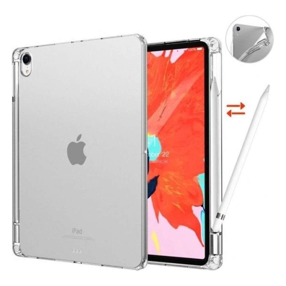 Turotto Apple iPad Air 10.5 (3.nesil) Seri A1701,A1709,A1852 Kalem Bölmeli Darbe Emici Silikon Kılıf - Şeffaf Tablet Kılıfı Fiyatı
