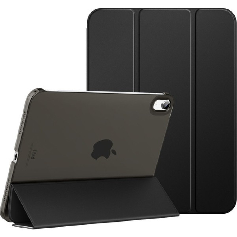 Turotto Apple iPad Air 5 10.9 2022 (5.nesil) A2588,A2589,A2591 Seri Yatay Standlı Arka Sert P.c Güçlü Mıknatıslı Uyku Modlu Smart Tablet Kılıf - Siyah Tablet Kılıfı Fiyatı