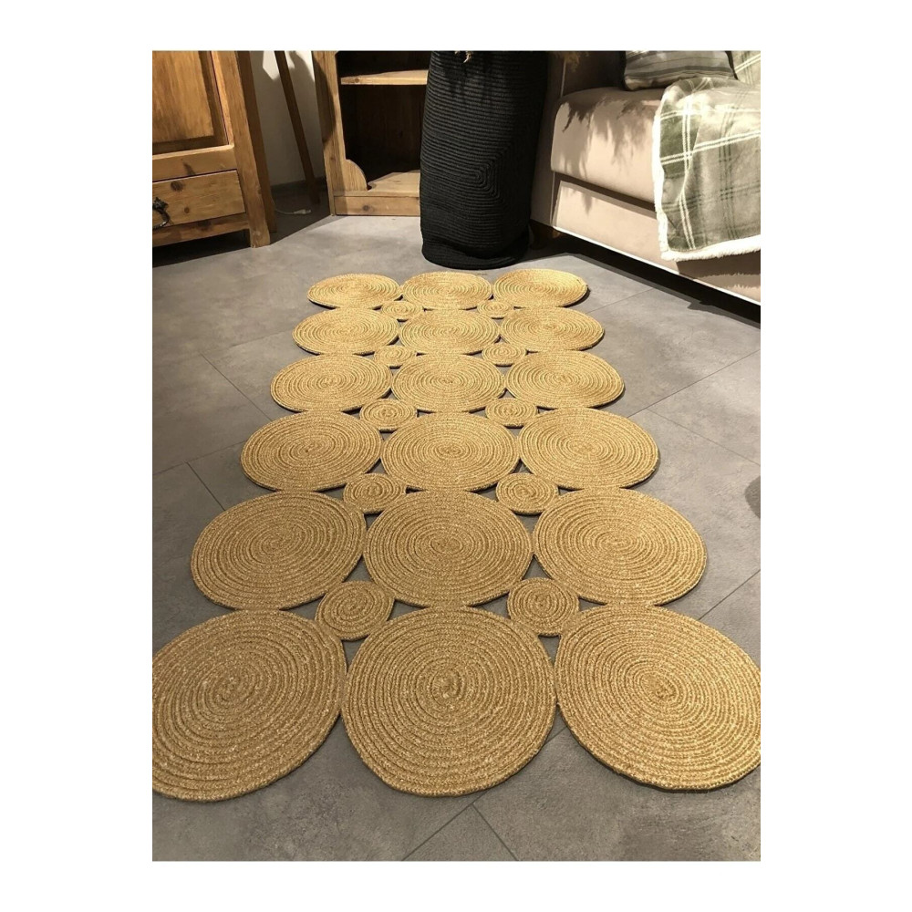 TurQhouse Maise Hasır Dikdörtgen Jüt Örme Özel Tasarım Halı 80 x 250 Beden Kilim Fiyatı