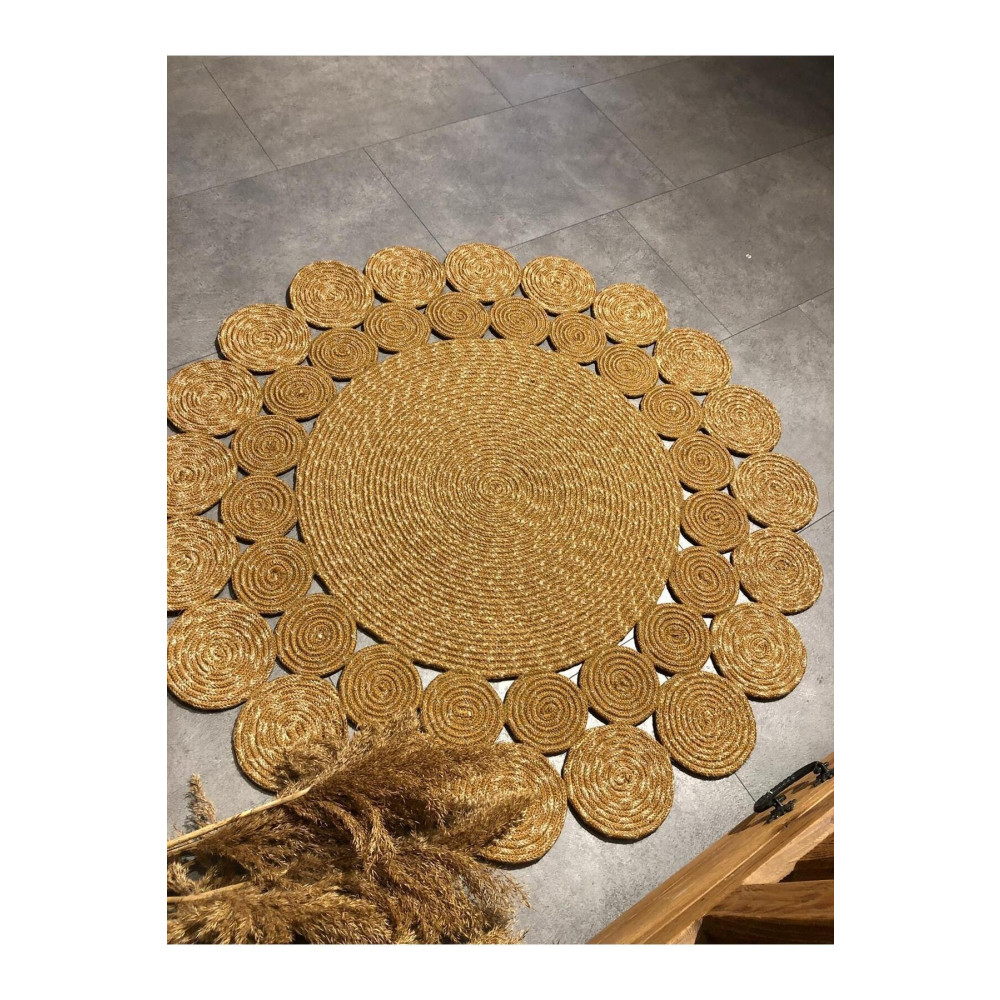 TurQhouse Papatya Model Jüt Örme 120 x 120 Beden Kilim Fiyatı