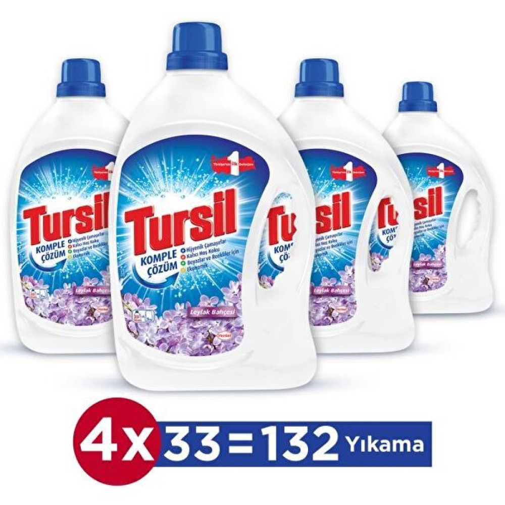 Tursil Leylak Bahçesi 33 Yıkama Jel Deterjan x 4 adet - 1 - 2,25 lt Çamaşır Deterjanı Fiyatı