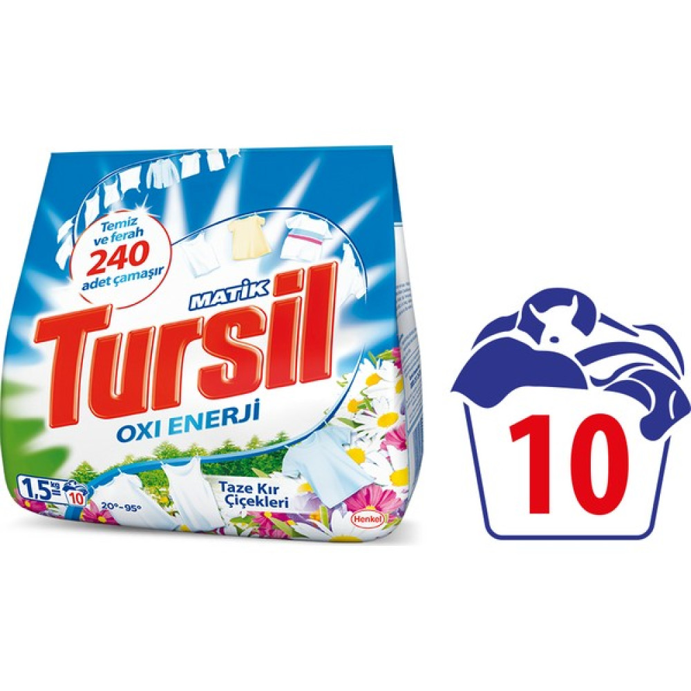 Tursil Matik Toz Çamaşır Deterjanı Kır Çiçekleri 1,5 kg 10 Yıkama - 15 kg Çamaşır Deterjanı Fiyatı