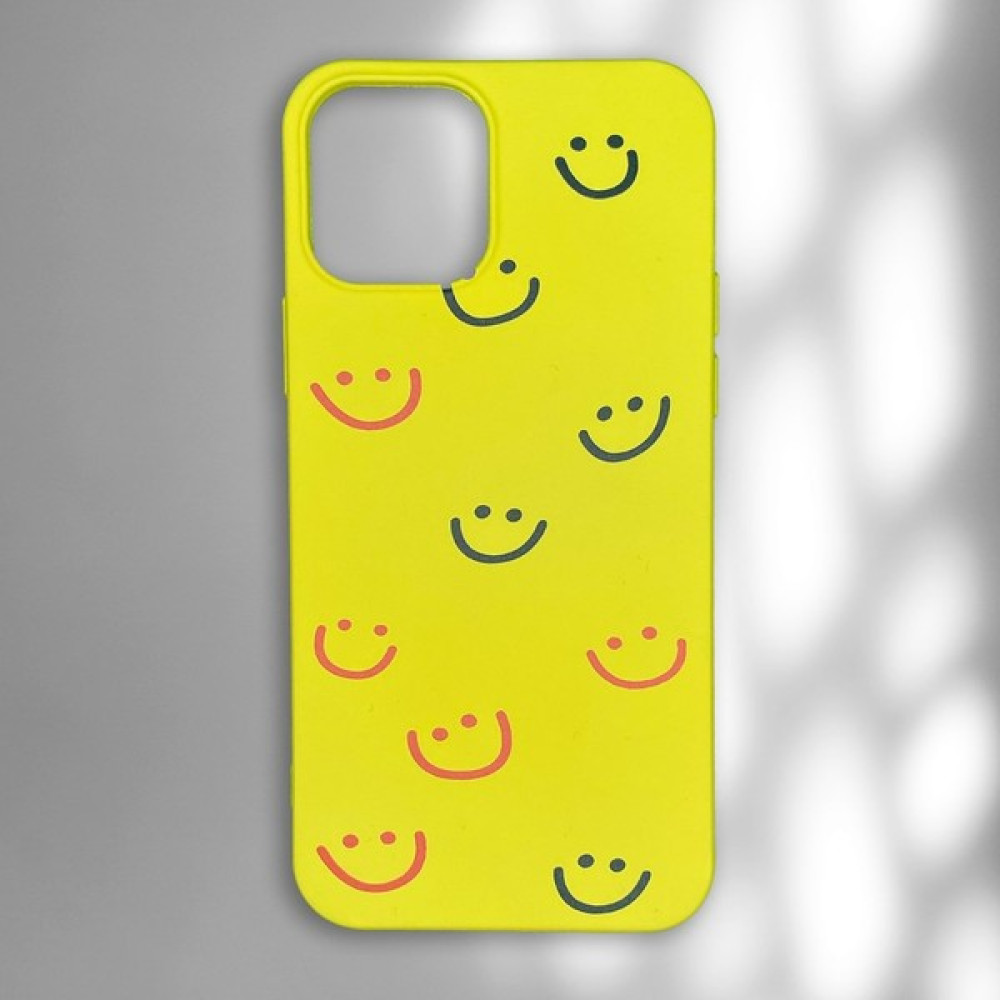 Turtle Apple iPhone 12 / 12 Pro Sarı Smile Tasarımlı Kılıf Kapak Cep Telefonu Kılıfı Fiyatı