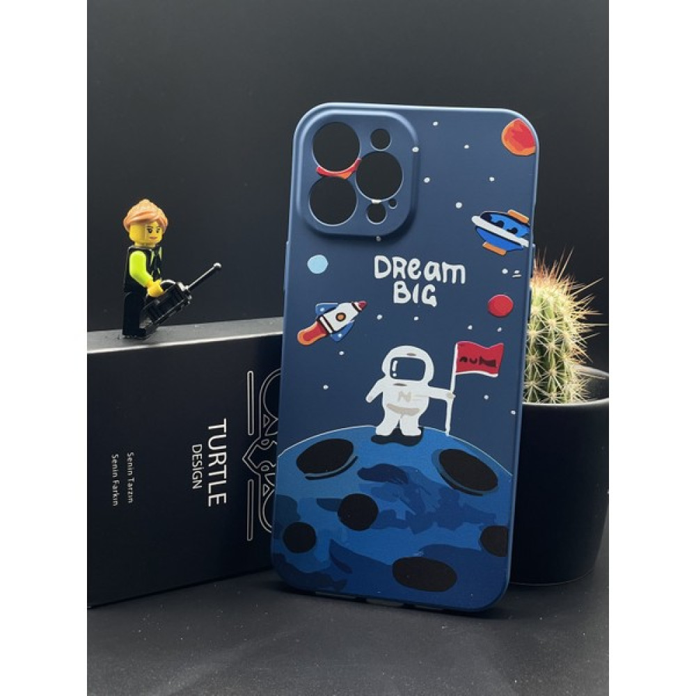 Turtle Apple iPhone 12 Pro Mavi Astronot Tasarımlı Silikon Kılıf - Darbelere Karşı Güçlendirilmiş - Şeffaf Cep Telefonu Kılıfı Fiyatı