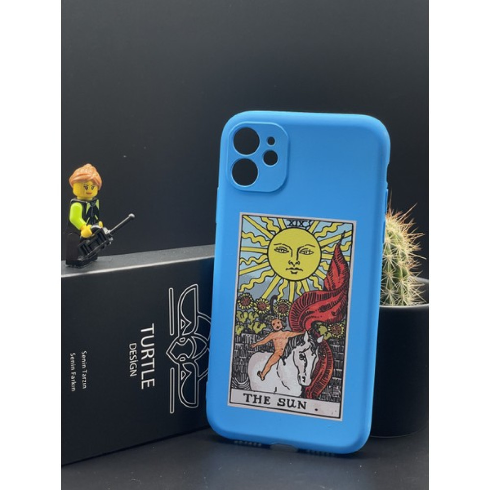 Turtle Dizayn Apple iPhone 11 Creative Seri Silikon Kılıf - The Sun - Mavi Cep Telefonu Kılıfı Fiyatı