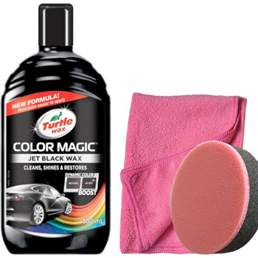 Turtle Wax Renk Yenileyici Siyah Cila 500 ml + Uygulama Süngeri + Bez Oto Bakım Bezleri Fiyatı
