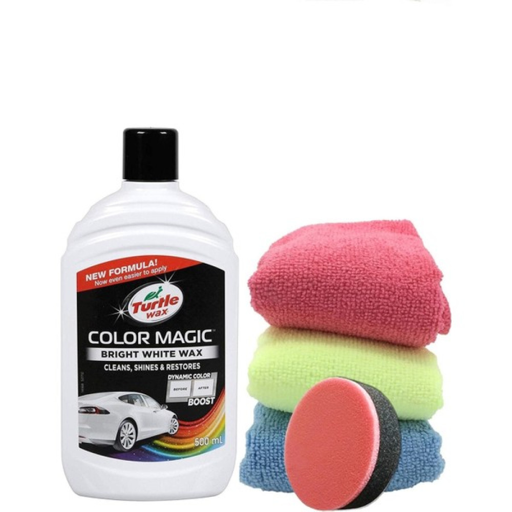 Turtle Wax Renkli Cila Beyaz 500 ml 3 Adet Mikrofiber Bez Cila Süngeri Oto Bakım Bezleri Fiyatı