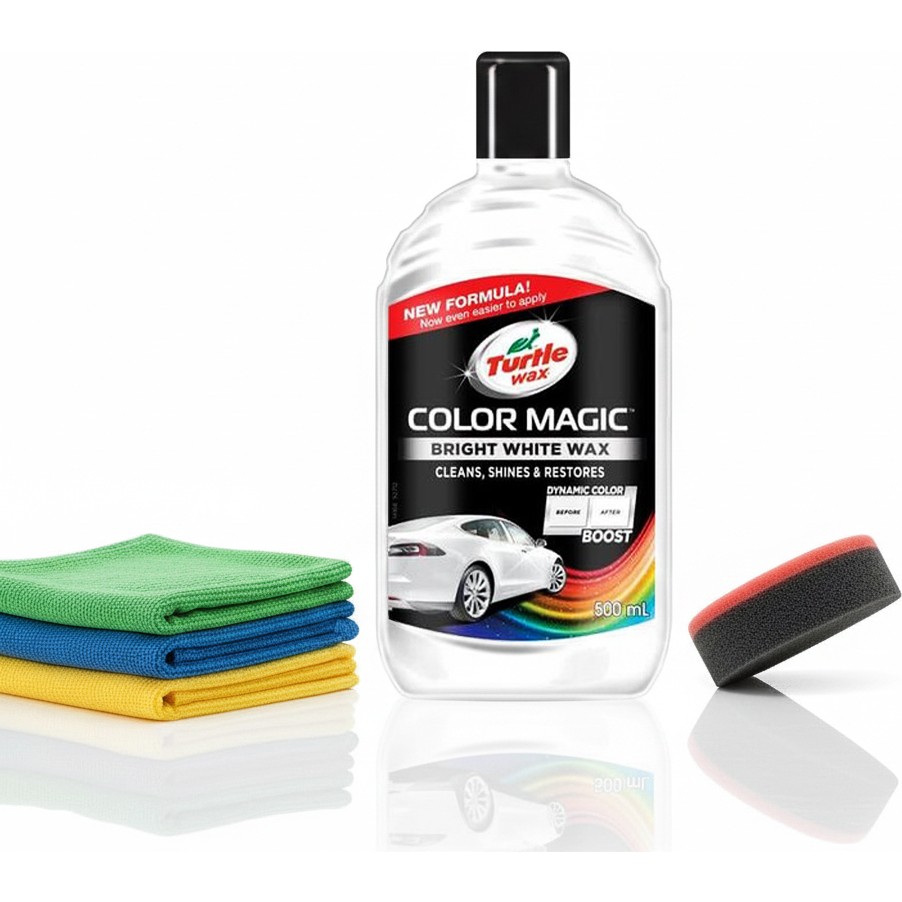 Turtle Wax Renkli Cila Beyaz 500 ml + 3 Adet Mikrofiber Bez + Cila Süngeri Deterjan ve Temizlik Ürünleri Fiyatı