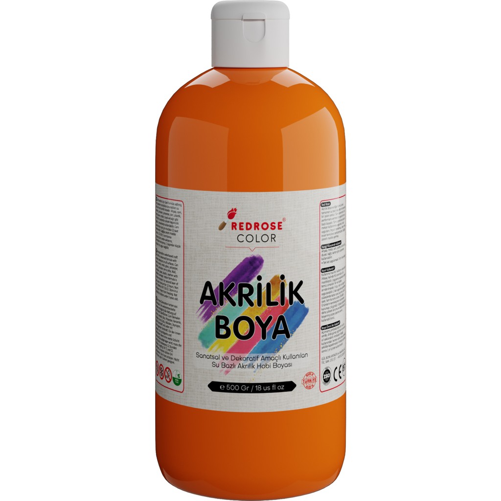 Turuncu Akrilik Boya 500 gr Sanatsal, Dekoratif, Hobi Amaçlı, Canlı Renkler Akrilik Boya Fiyatı
