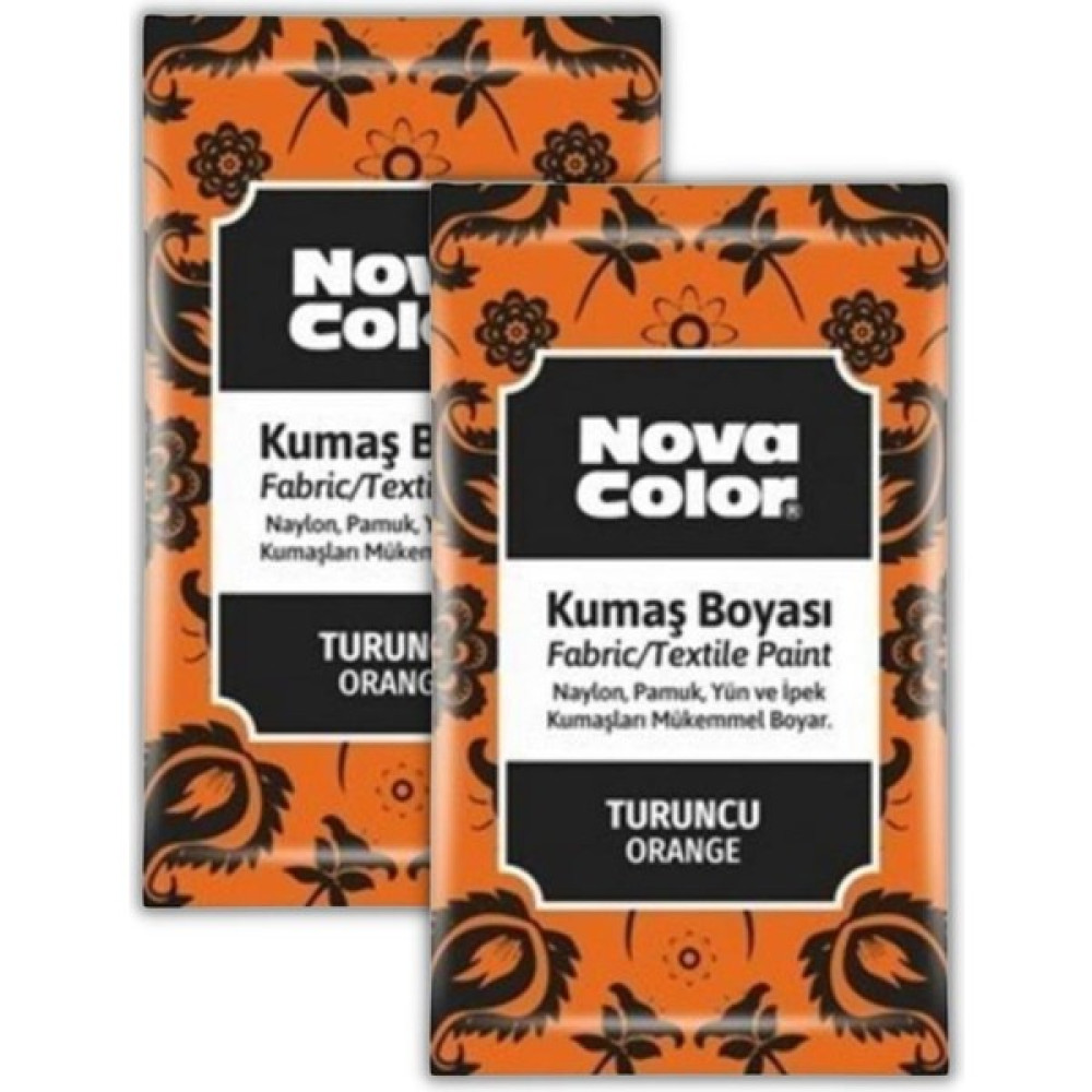 Turuncu Kumaş Boyası Toz 12 gr 2 Adet Nova Color Toz Kumaş Boyası Turuncu Kot Pantalon Gömlek Tişört Tekstil Kumaş Boyası 2 Adet Kumaş Boyası Fiyatı