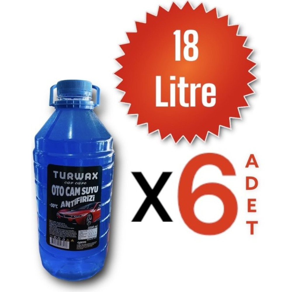 Turwax 3 Litre x 6 18 Litre Cam Suyu Antifrizi -30 Oto Boyaları Fiyatı