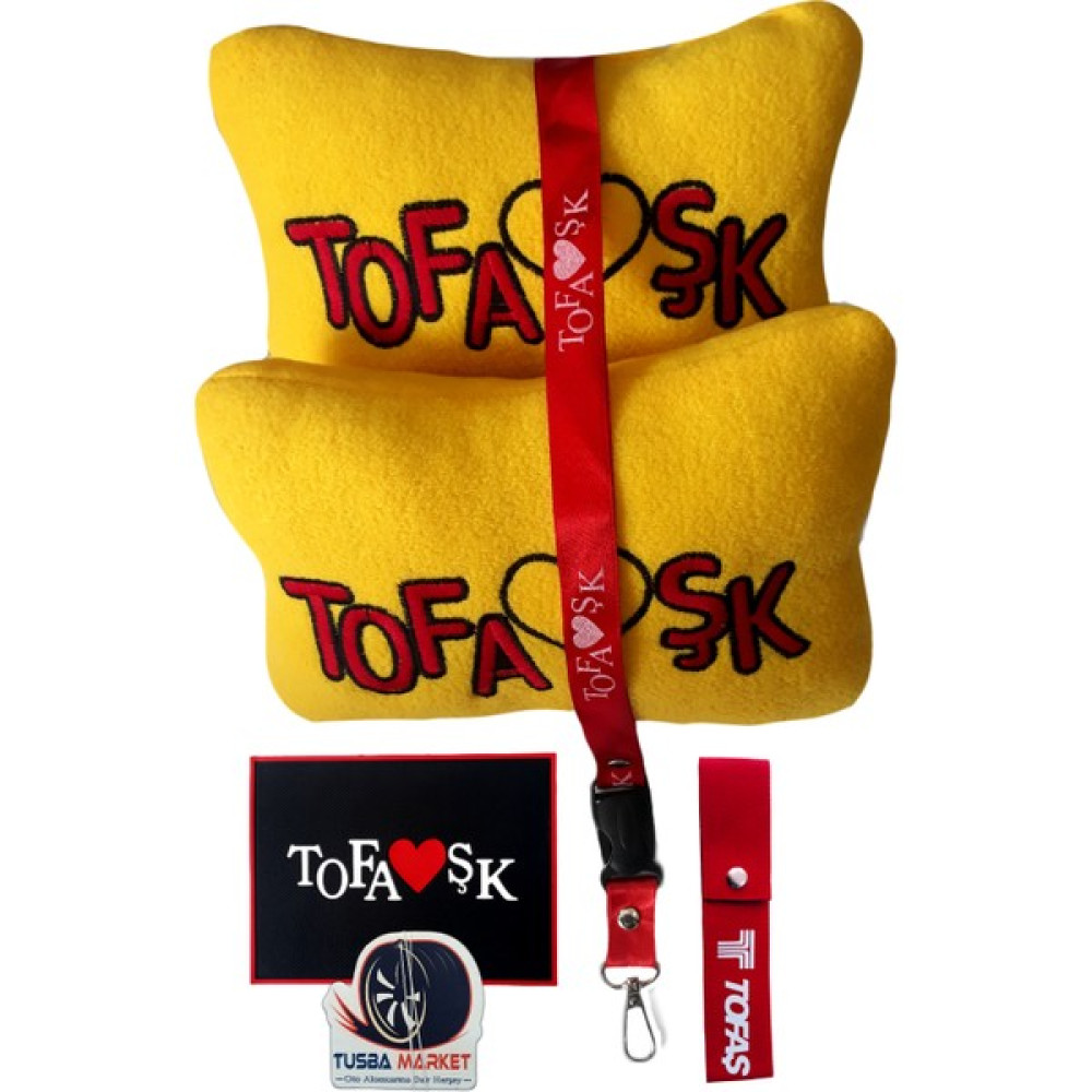 Tusba Market Tofaş Polar Ortopedik Araç Seyahat Nakışlı Sarı Boyun Yastığı / Tofaş Araç Oto Aksesuar - 02-Sarı Oto Koltuk Aksesuarları Fiyatı