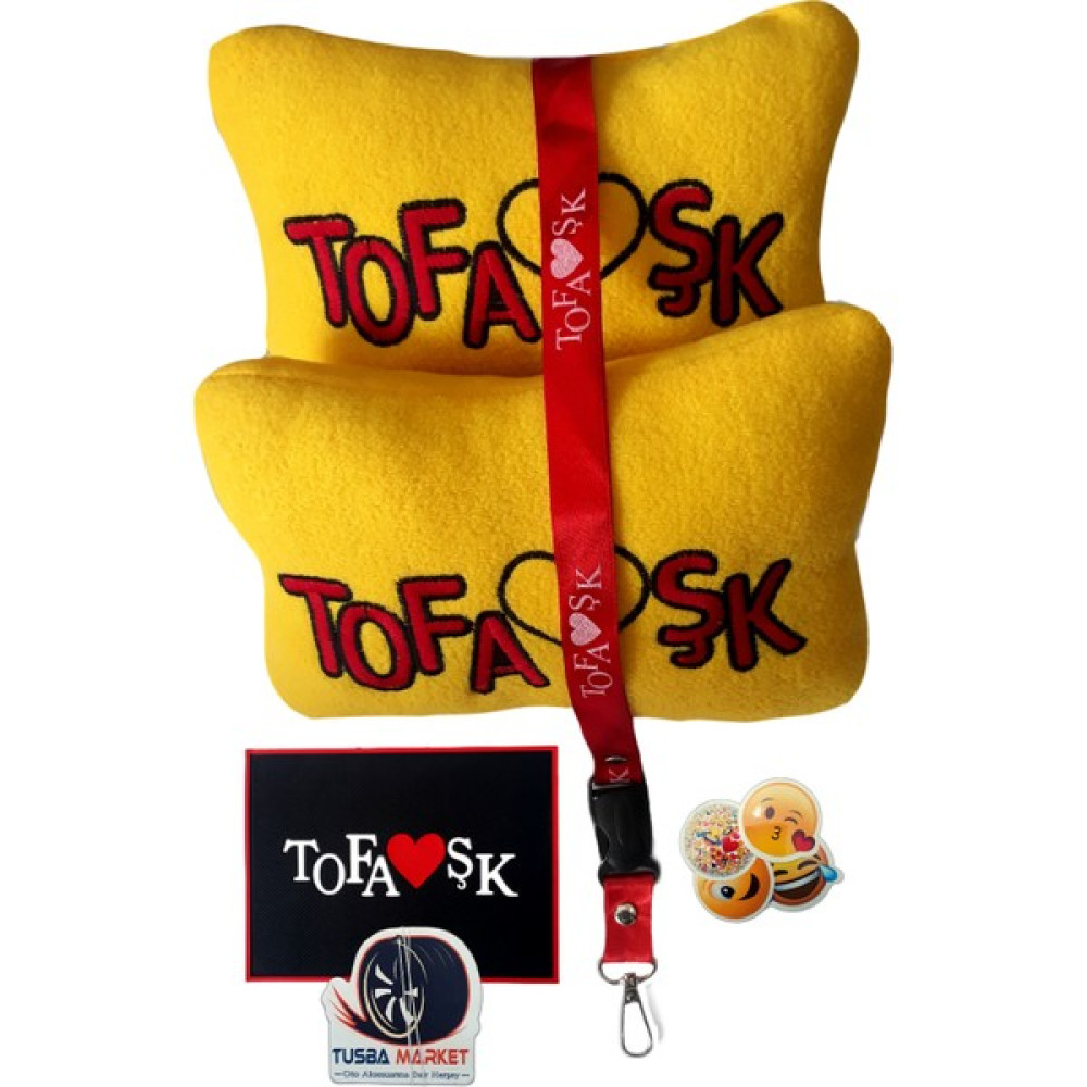 Tusba Market Tofaş uyumlu Ortopedik Araç Seyahat Nakışlı Sarı Boyun Yastığı / Tofaş Oto Aksesuar - 02-Sarı Oto Koltuk Aksesuarları Fiyatı