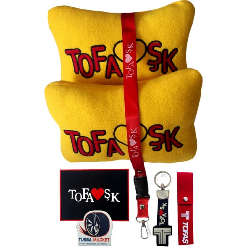 Tusba Market Tofaş uyumlu Polar Ortopedik Araç Seyahat Nakışlı Sarı Boyun Yastığı / Tofaş Oto Aksesuar - 02-Sarı Oto Koltuk Aksesuarları Fiyatı