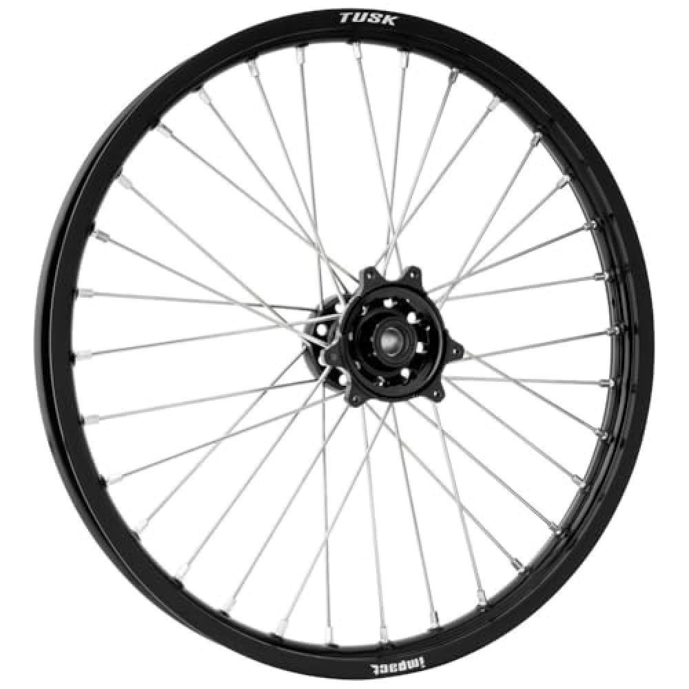 Tusk Impact Complete Wheel - Front 21 x 1.60 Black Rim/Silver Spoke/Black Hub with spacers/Compatible with 2023 Sur-Ron Ultra Bee