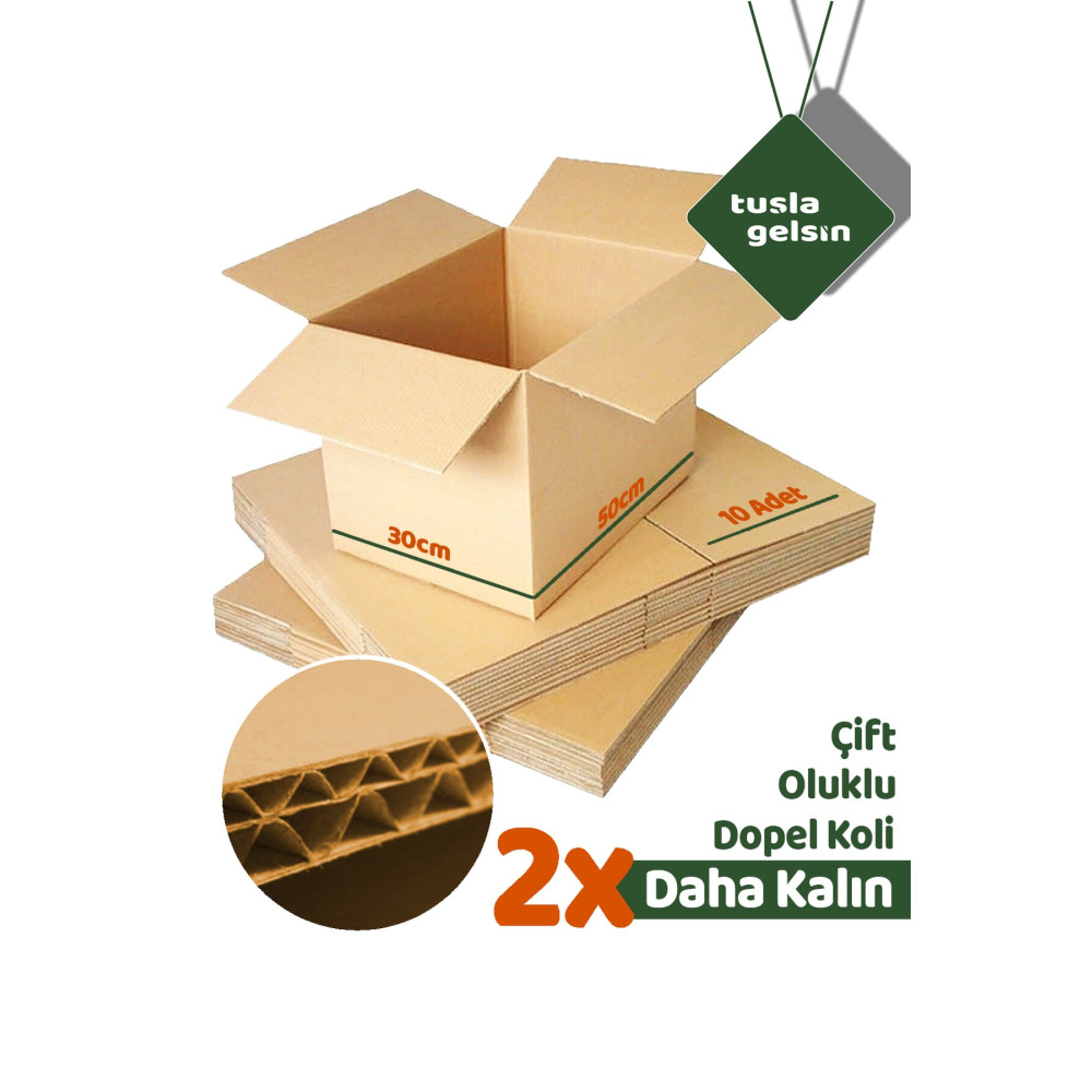 Tuşla Gelsin 10 Adet 50x30x30 Çift Oluklu Taşıma Taşınma Karton Çeyiz Arşiv Kitap Boş Koli Nalburiye & Hırdavat Fiyatı