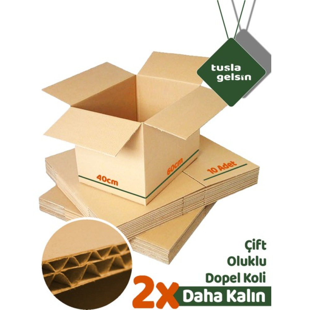 Tuşla Gelsin Taşıma Ve Saklama Kolisi Çift Oluklu 60X40X40 (10 Adet) Nalburiye & Hırdavat Fiyatı
