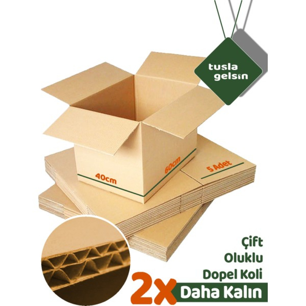 Tuşla Gelsin Taşıma Ve Saklama Kolisi Çift Oluklu 60X40X40 (5 Adet) Nalburiye & Hırdavat Fiyatı