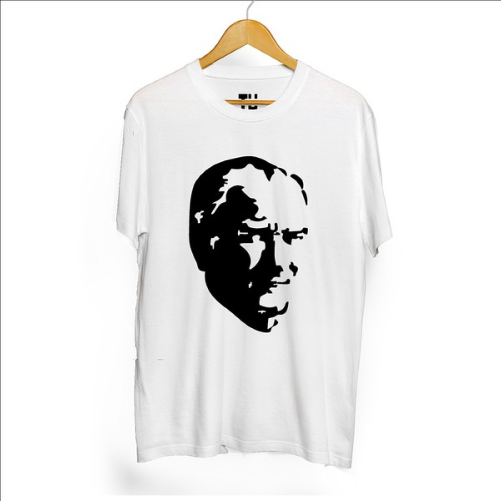 Tüşört Atatürk Baskılı Beyaz Tişört Pamuklu Erkek T-shirt Fiyatı
