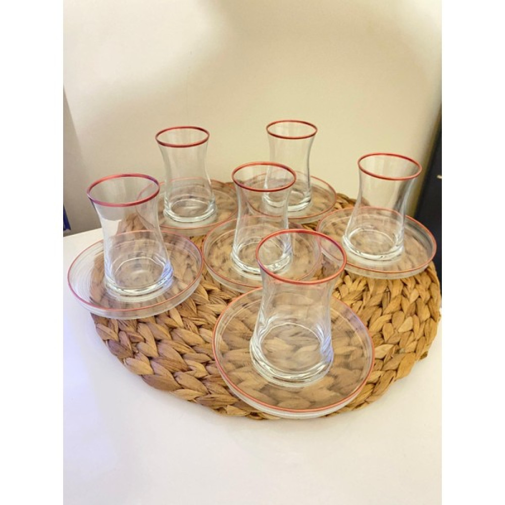 Tutal Home Bakır Yaldızlı 12 Parça 6'lı Çay Seti Fincan / Bardak / Kahve Takımı Fiyatı