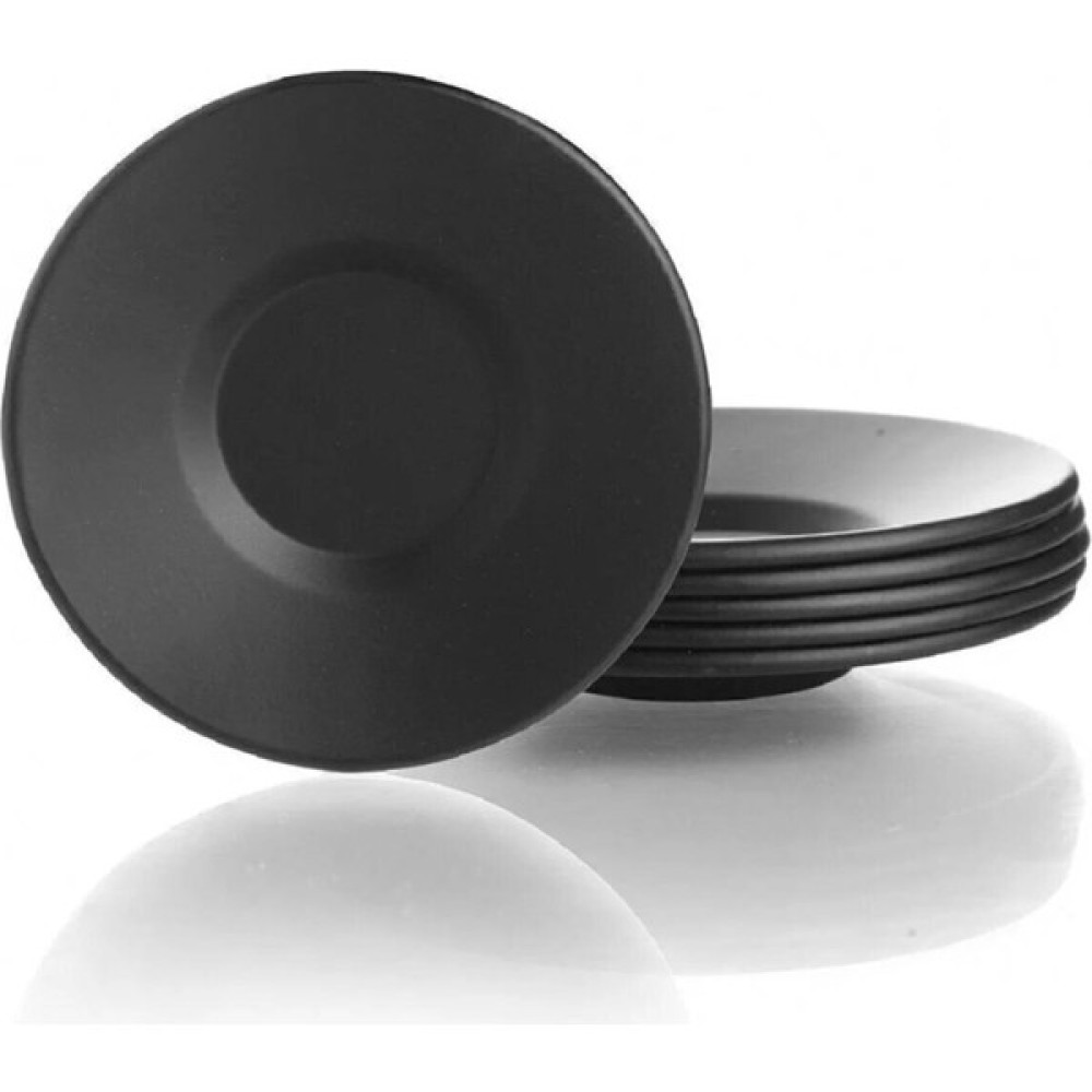Tutal Home Mat Siyah Lüx Metal 6'lı Çay Tabağı Mutfak Gereçleri Fiyatı