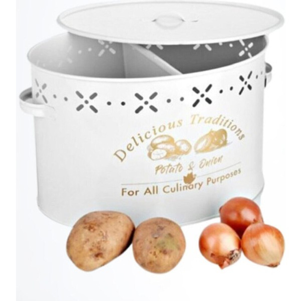 Tutal Home Metal Bölmeli Patates Soğan Kovası 18 Lt Beyaz - 1 Adet Saklama Kapları Fiyatı