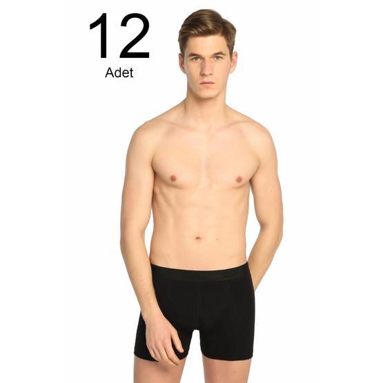 Tutku ELF568T0114CCM12 Siyah 12 li Paket likralı Erkek Boxer