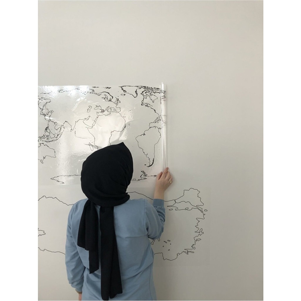 Tutunabilir Kağıt Dilsiz Türkiye ve Dünya Haritası Yazı Tahtası Akıllı Kağıt Tahta 2'li Ürün Seti 114x48 cm + Kalem Kalem & Yazı Gereçleri Fiyatı