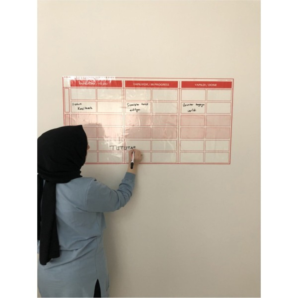 Tutunabilir Kağıt Kanban Planlayıcı Takvim Planner Yazı Tahtası Akıllı Kağıt Tahta + Kalem 100 x 52 cm Yazı Tahtası Kalemi Fiyatı