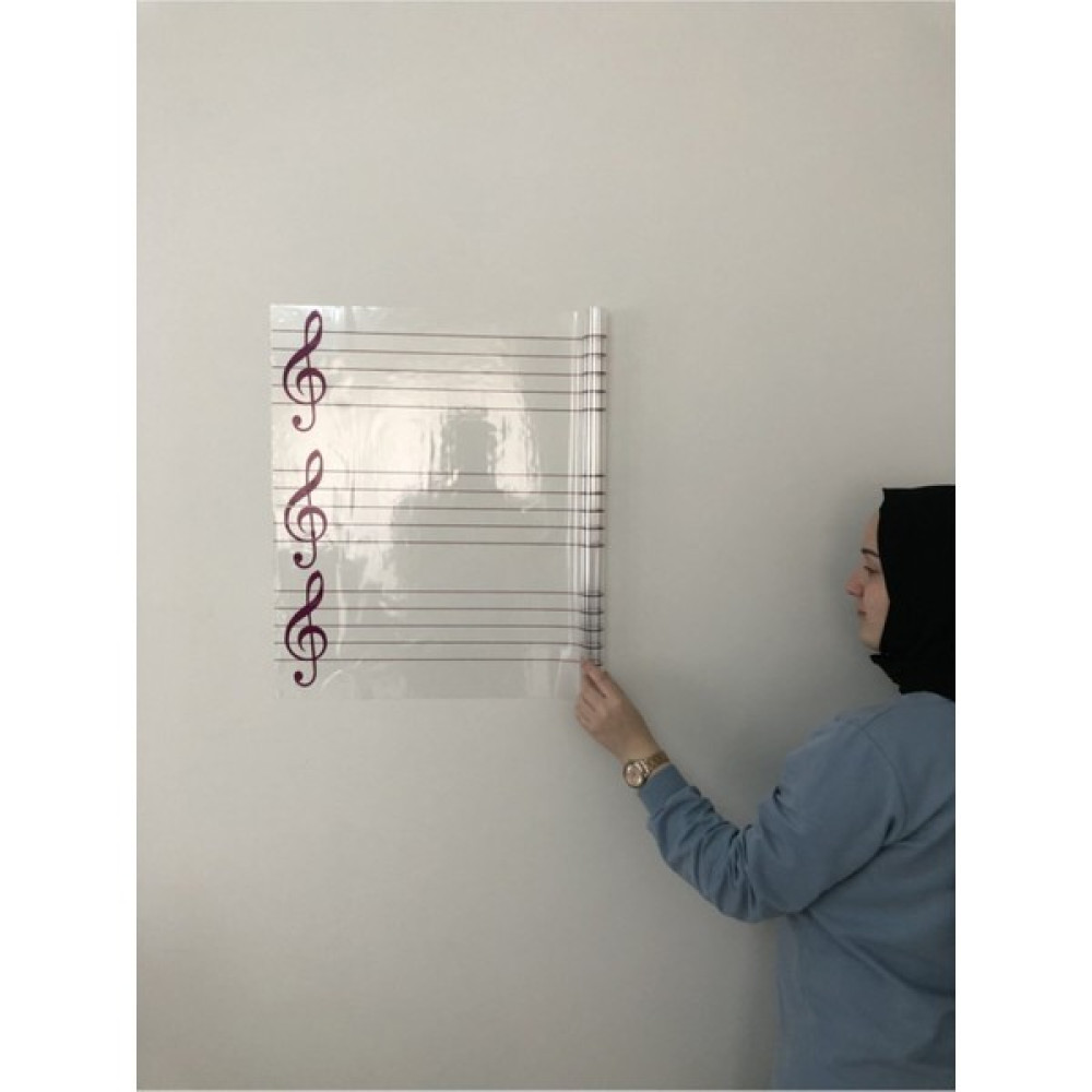 Tutunabilir Kağıt Nota Yazı Tahtası Sol Anahtarlı ve Nota Çizgili Porteli Akıllı Kağıt Tahta + Kalem Yazı Tahtası Kalemi Fiyatı