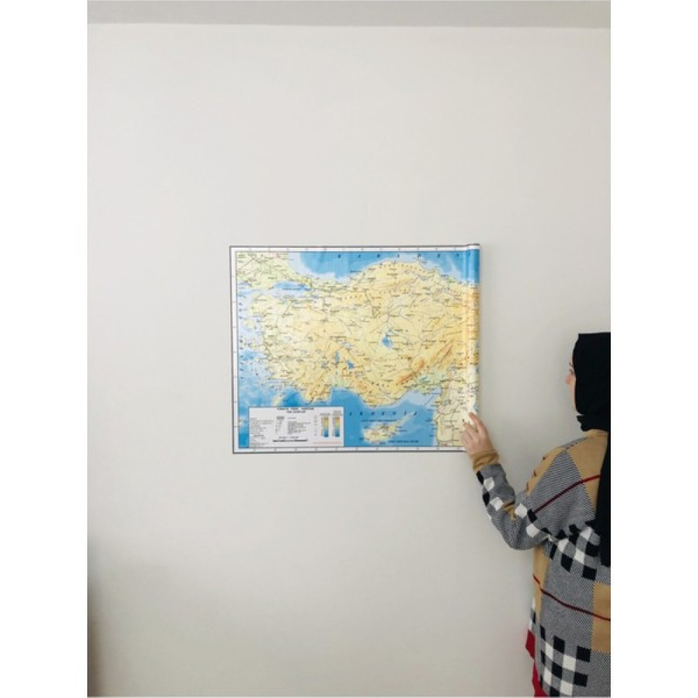 Tutunabilir Kağıt Türkiye Fiziki Haritası Dekoratif Türkiye Haritası Akıllı Kağıt Tahta 116X65 cm Harita & Küre Fiyatı