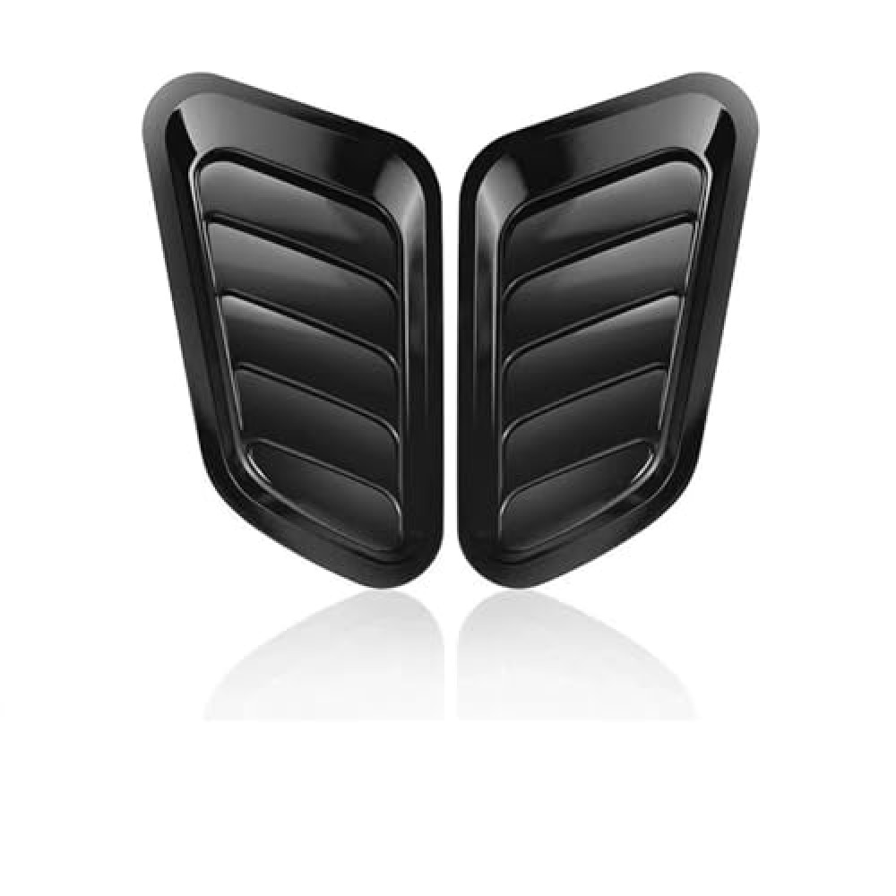 TuTuYa 1 Pair Universal Car Hood Vent Louver Scoop Cover Air Flow Intake, Car Hood Scoop Vent Bonnet Cover Decorative Universal, Gloss Black