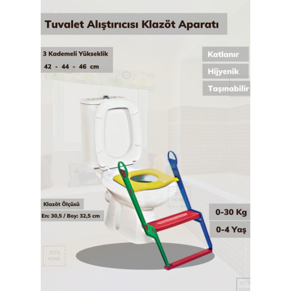 Tuvalet Alıştırıcı Klozet Adaptörü Basamaklı Çocuk Tuvalet Yardımcısı - Renkli Bebek Lazımlık Fiyatı